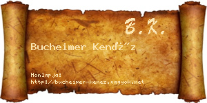 Bucheimer Kenéz névjegykártya